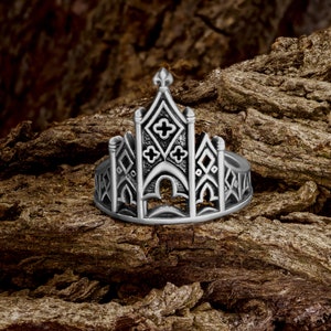 Sterling Silver Cathedral Ring, Gothic Cathedral Door Ring, Church Window Silver Ring, Medieval jewelry, Castle Ring, Architecture Jewelry