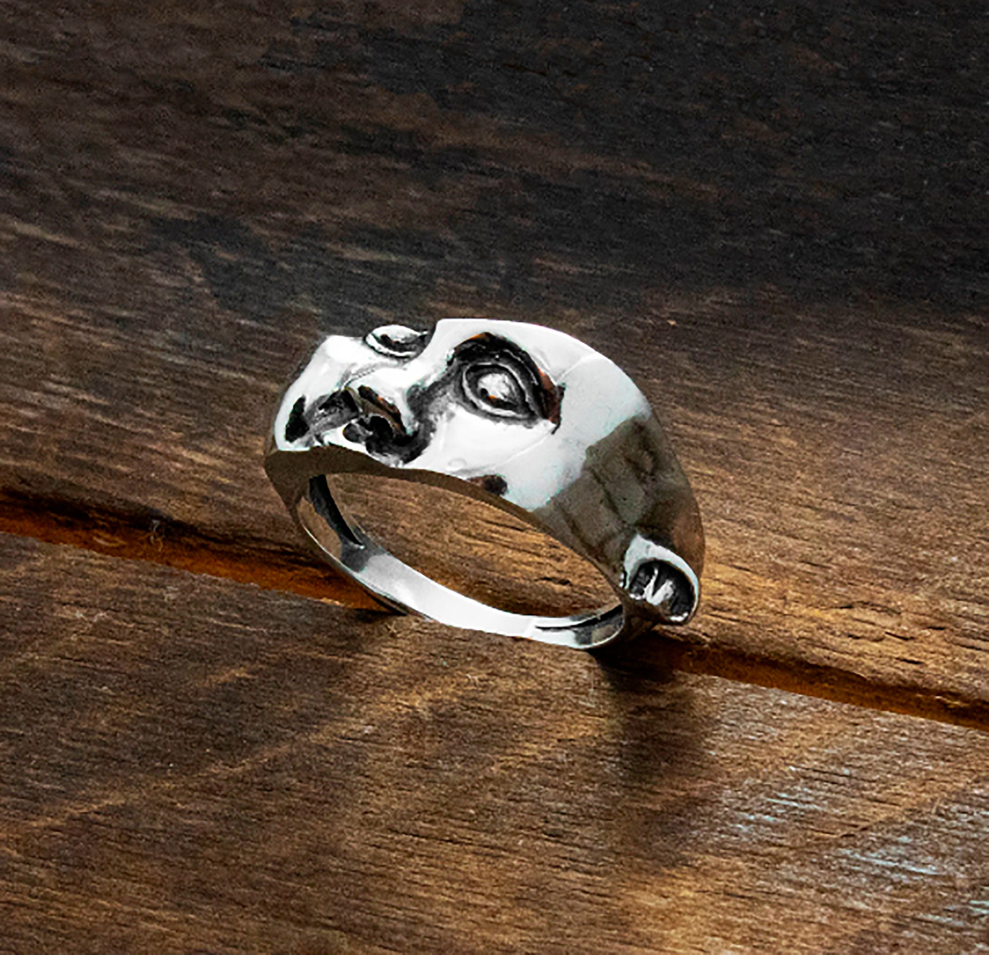 Doll Face Ring, Gothic Silver Ring - Etsy