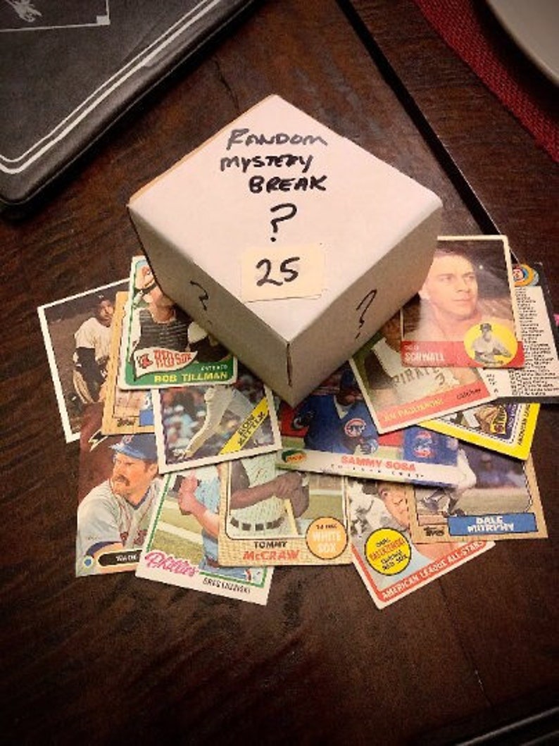 1960s Baseball Card Mystery Box 25 Count Etsy