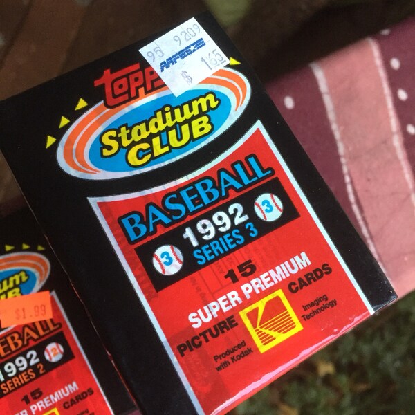 1992 TSC Topps Stadium Club Series 3 unopened cello packs - possible Chipper Jones