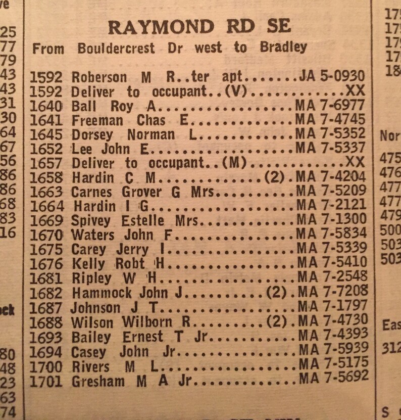 1956 Atlanta Street Address Lookup and Scan Etsy