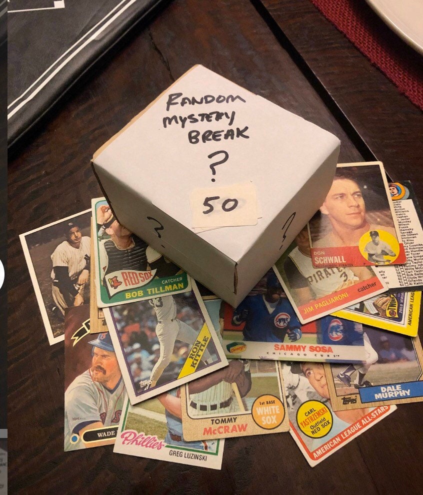 50s70s Baseball Card Mystery Box 50 Count Etsy