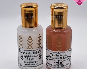2x 12ml ( Vanilla Musk + White Musk Tahara ) Elegant Perfume Thick oil Arabic Mesk alTahara misk مسك الطهارة ومسك فانيلا