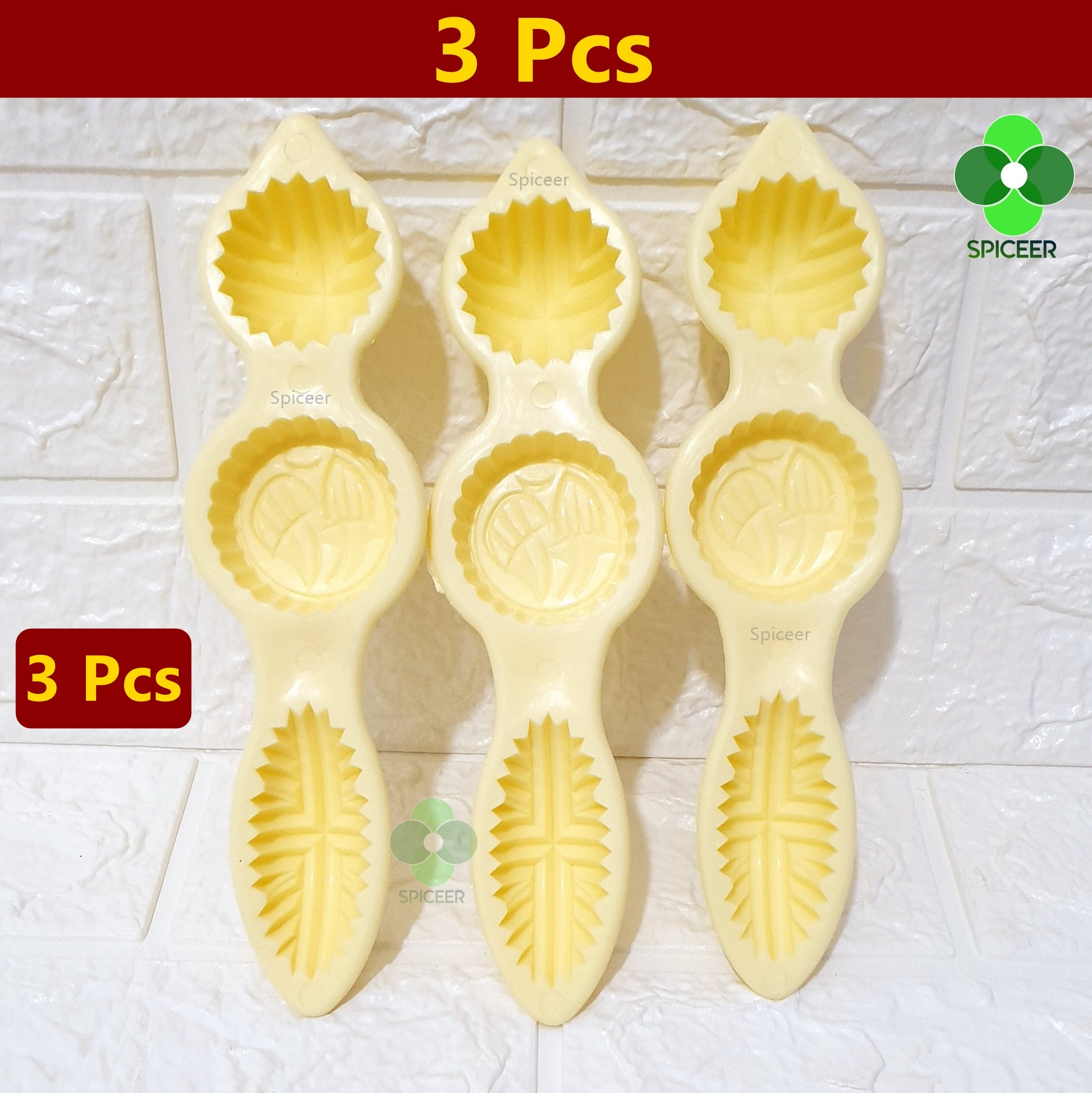 3× Pcs Plastic Maamoul Mold 4 Different Designs For Dates & sweets Pistachio Biscuit Cookies Hand Carved Mould قالب معمول