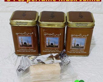 3X Amber musk jamid Solid Perfume Halal Fragrance Arabic Arabian مسك جامد Hemani