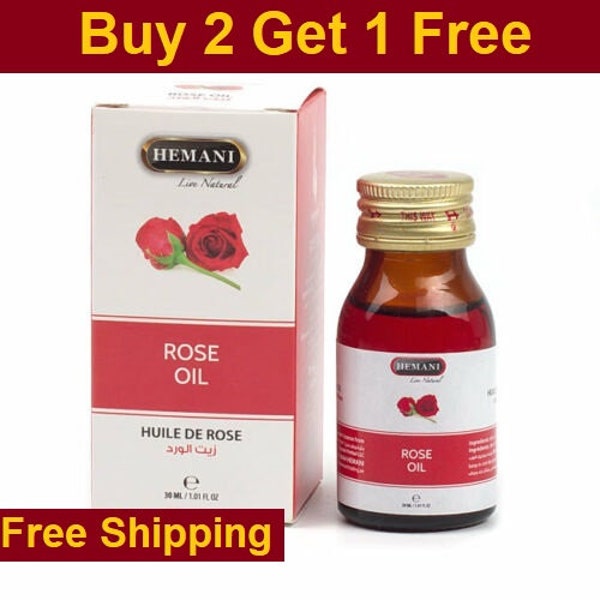 Hemani Rose Oil 30ml Natural 100% ميم المرم - ACHETER 2 GET 1 GRATUIT