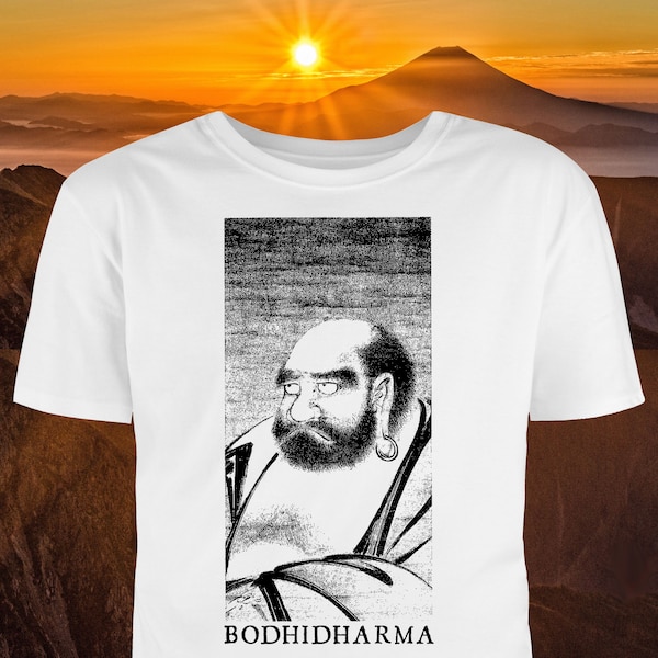 Japanese T-Shirt, Buddha T-Shirt, Bodhidharma, Zen T-Shirt, Buddhist, Wearable Art, Japanese Woodcut, Japan Woodblock, Artistic T-Shirt