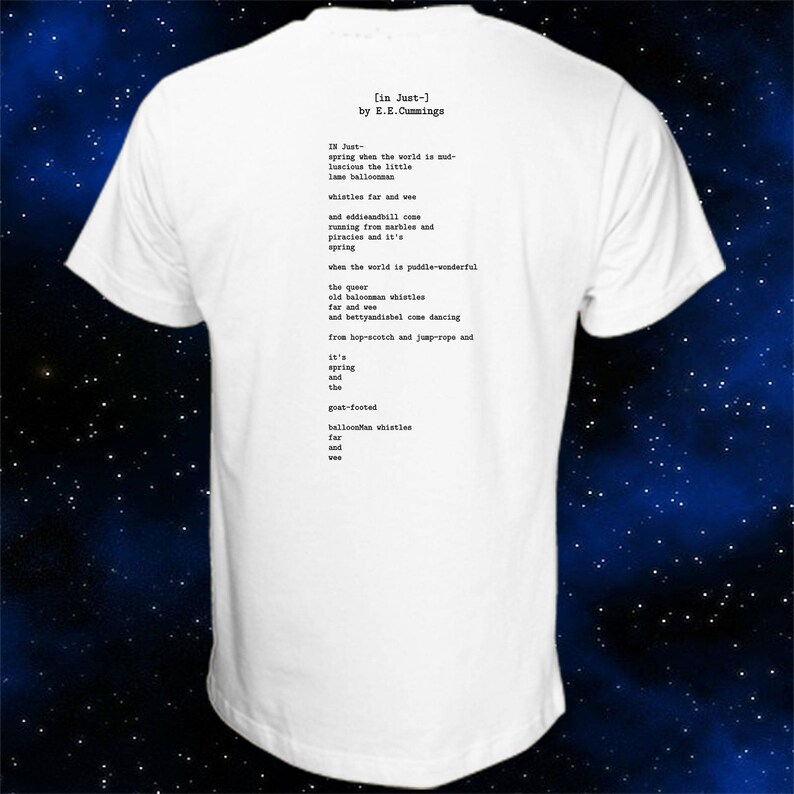 EE Cummings Poem Poem TShirt In Just Spring Poetry Etsy