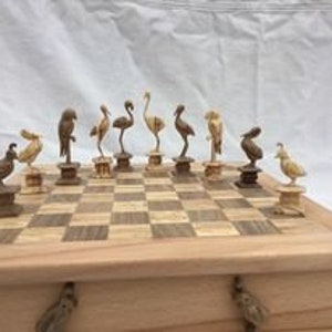 Chess game. When birds think they are pieces on a chessboard.