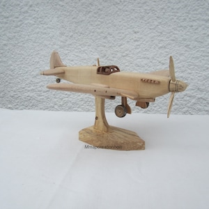 PHASZ Maquette d'avion en Bois - Avion en Bois pour - Modèle d'artisanat  d'avion, décor d'Bureau en Bois Avion Vintage pour garçons Adultes