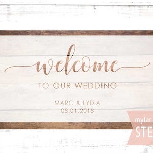 Wedding STENCIL, Welcome to our wedding stencil, Farmhouse wedding, Stencil for painting, Mylar reusable stencil, wedding stencil,