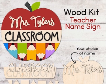 DIY WOOD KIT  / Apple Sign Classroom Door Hanger Kit / Wood Blank / Teacher appreciation Gift