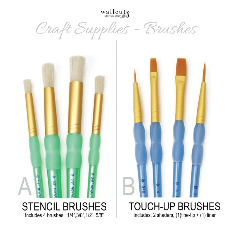 Craft supplies stencil brushes paint brushes 4pk brushes Etsy