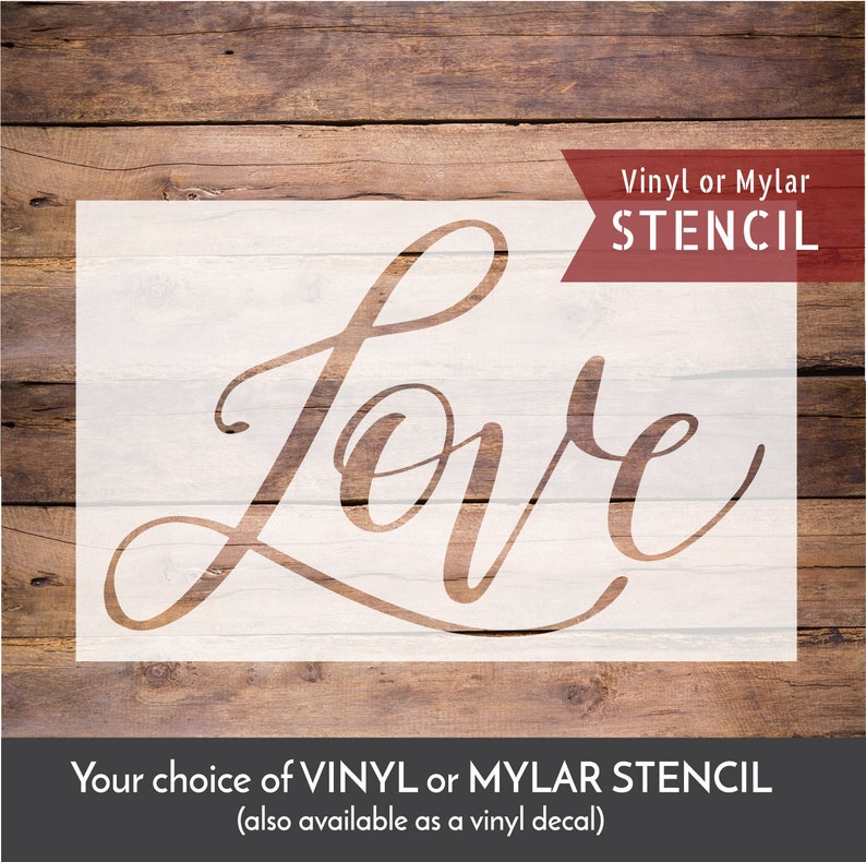 LOVE Stencil Reusable Stencil Love Vinyl Stencil Valentine Etsy