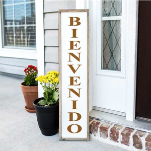 bienvenido porch stencil, bienvenido reusable stencil for painting, welcome stencil for sign makers, spanish stencil craft, mylar stencil