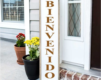 bienvenido porch stencil, bienvenido reusable stencil for painting, welcome stencil for sign makers, spanish stencil craft, mylar stencil