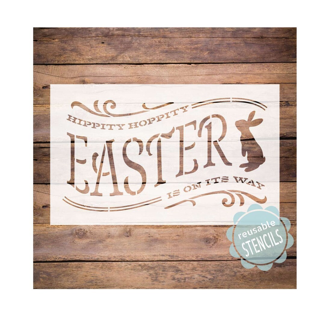 Peter Rabbit Hippity Hoppity Easter's on Its Way Stencil - Reusable ...