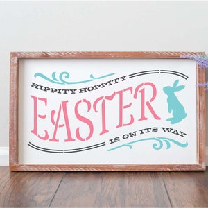 Peter Rabbit Hippity Hoppity Easter's on Its Way Stencil - Reusable ...