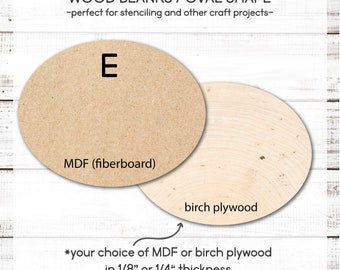 Wood Blanks / Simple OVAL Shape / MDF or Birch