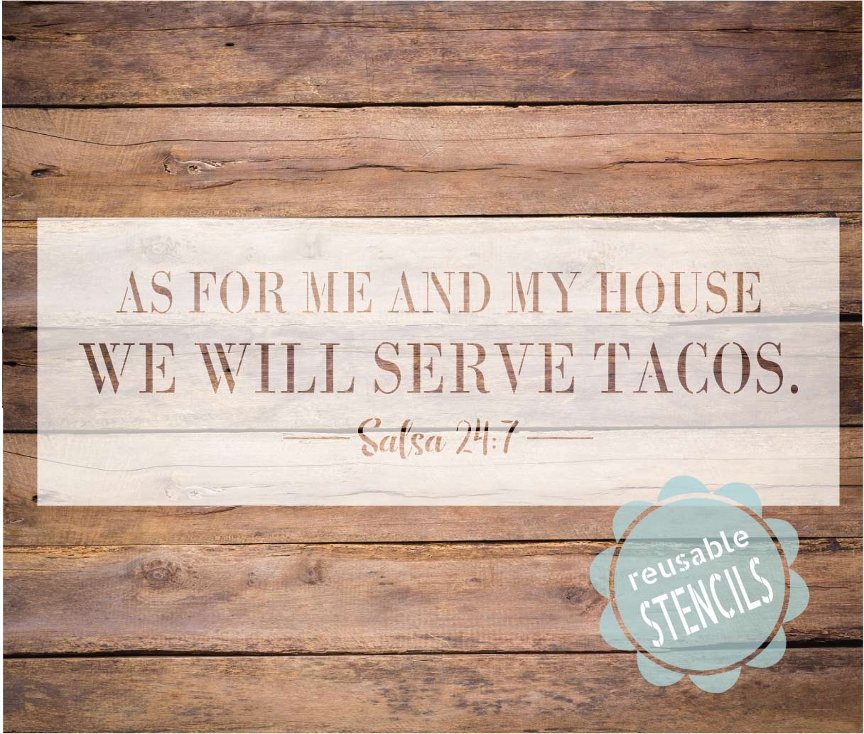 Farmhouse Stencil Serve Tacos Stencil Stencil for Painting | Etsy