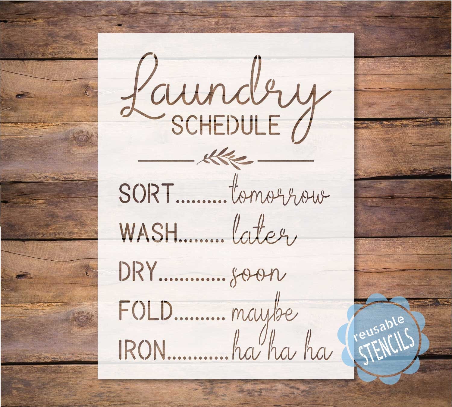 laundry-schedule-stencil-farmhouse-laundry-stencil-vintage-laundry-stencil-for-painting-sort-wash-dry-fold-reusable-stencil-iron-never-etsy