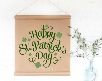 happy st. patricks day stencil, shamrock stencil, four leaf clover, reusable stencil, mylar stencil, st patrick's day stencil, stencil