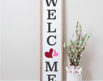 WELCOME stencil, Valentine welcome stencil, welcome hearts stencil, valentine stencil, mylar stencil, valentine stencil, heart stencil