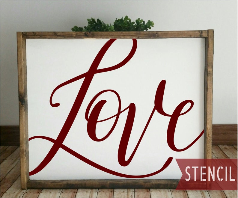 LOVE Stencil Reusable Stencil Love Vinyl Stencil Valentine Etsy