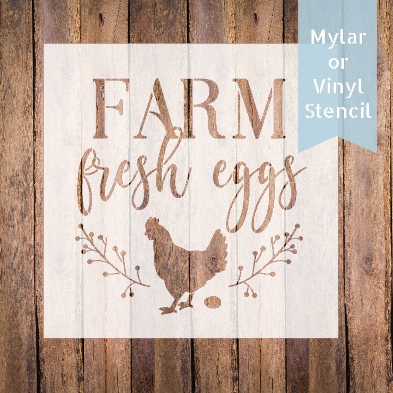 Farmhouse stencil farm fresh eggs stencil stencil for wood | Etsy