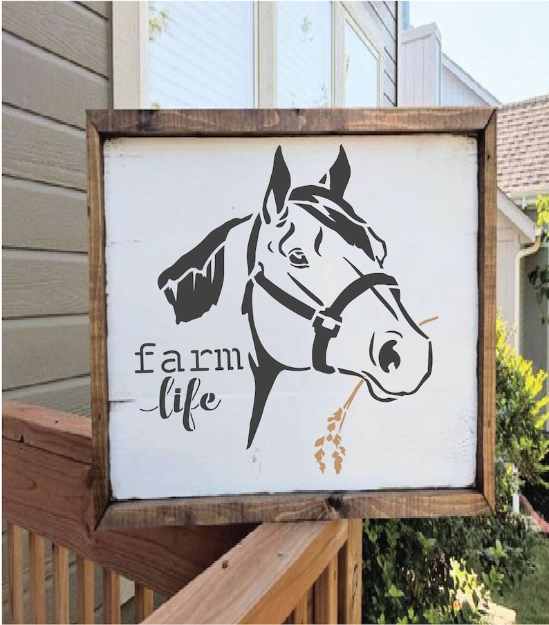 horse stencil farm horse stencil reusable stencil vinyl etsy