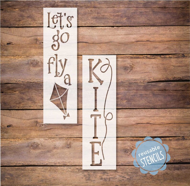 Let's Go Fly a Kite Porch Leaner Stencil Stencil for - Etsy