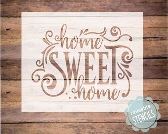 home stencil, home sweet home stencil, Mylar reusable stencil, home sweet stencil, home sweet home fancy stencil, DIY home stencil