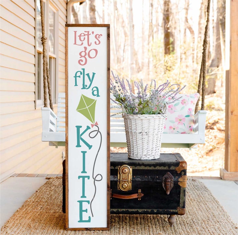 Let's Go Fly a Kite Porch Leaner Stencil Stencil for - Etsy