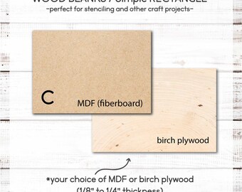 Wood Blanks / Simple RECTANGLE / MDF or Birch