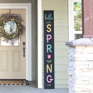 Hello Spring Stencil With Tulip for Porch Leaner - Large Reusable Mylar ...