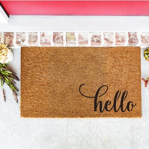 hello stencil, reusable stencil, DIY door mat stencil,  coco door mat stencil, hello door mat stencil, mylar stencil, do it yourself mat
