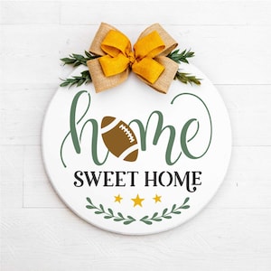 home sweet football stencil for sign makers, reusable mylar stencil for painting, home sweet home door round stencil, football welcome sign