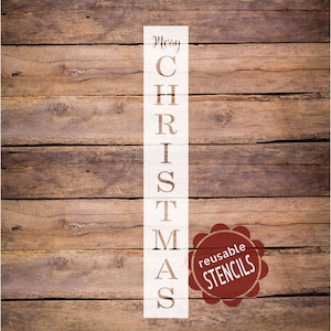merry christmas stencil, porch stencil, christmas stencil, mylar reusable stencil, christmas reusable stencil, DIY merry christmas sign