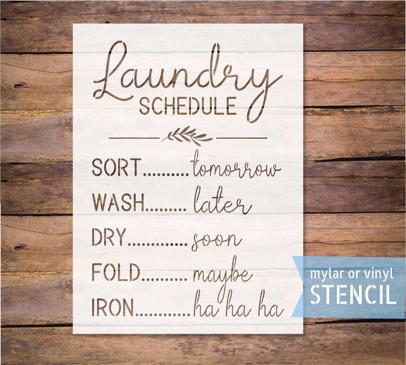 Laundry Schedule stencil Farmhouse laundry stencil vintage | Etsy