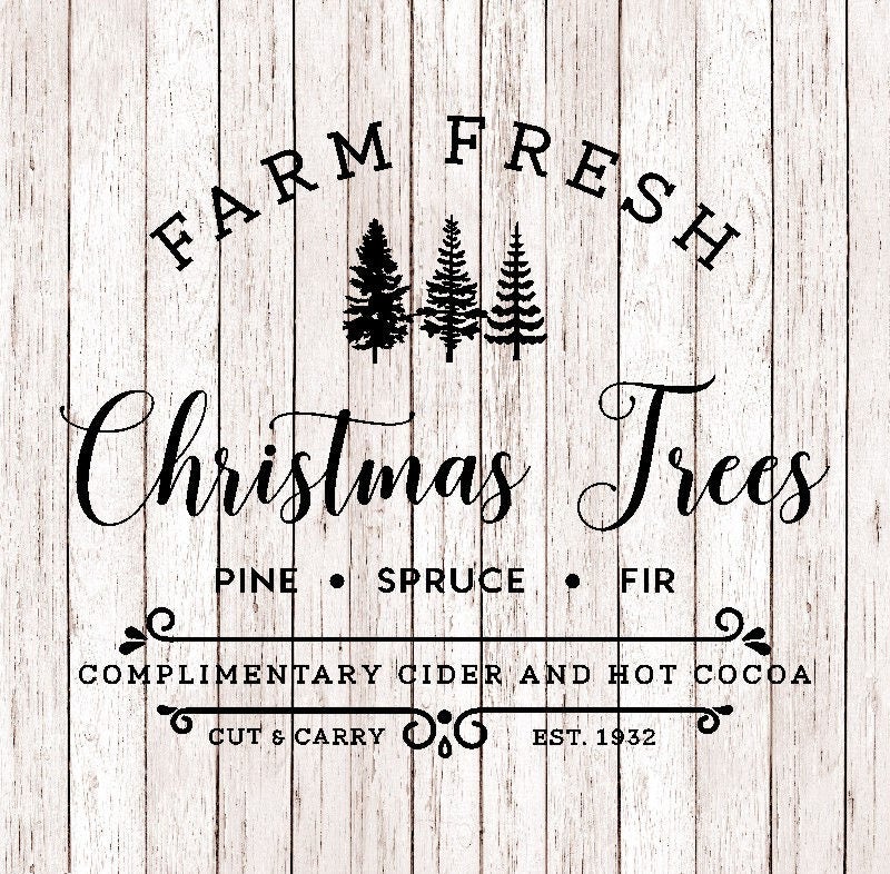 DIY Farmhouse style decal Farm Fresh Christmas trees vinyl | Etsy