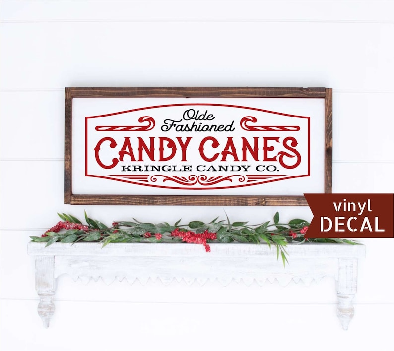 Candy Cane Vinyl Decal Olde Fashioned Decal Vintage Etsy