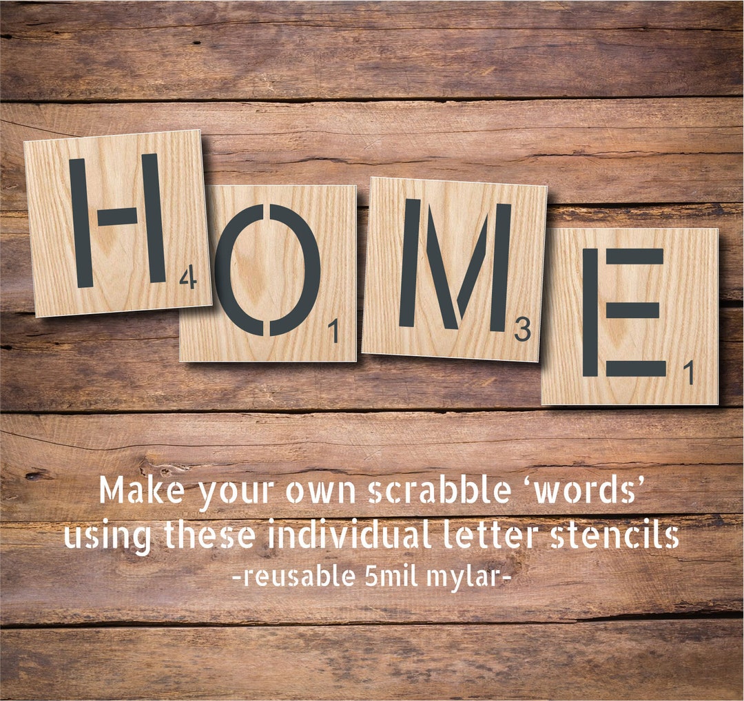 Scrabble Letter Stencils, Scrabble Stencil, Reusable Scrabble Stencils ...
