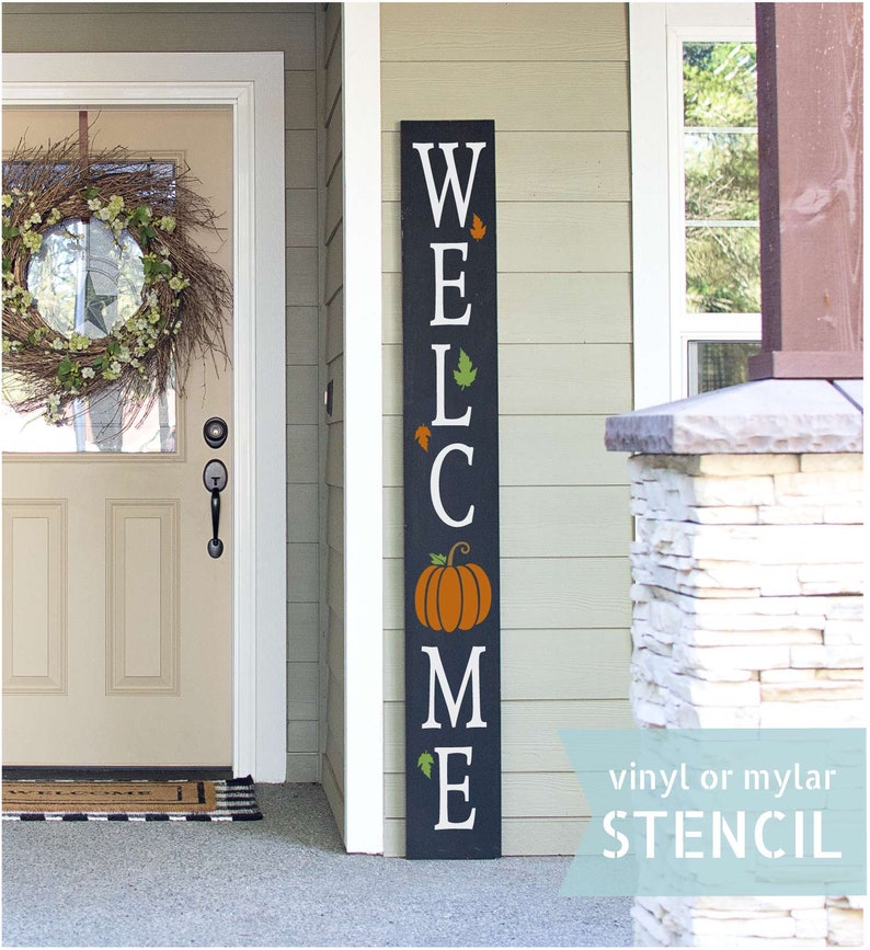 Welcome stencil pumpkin stencil porch sign stencil | Etsy