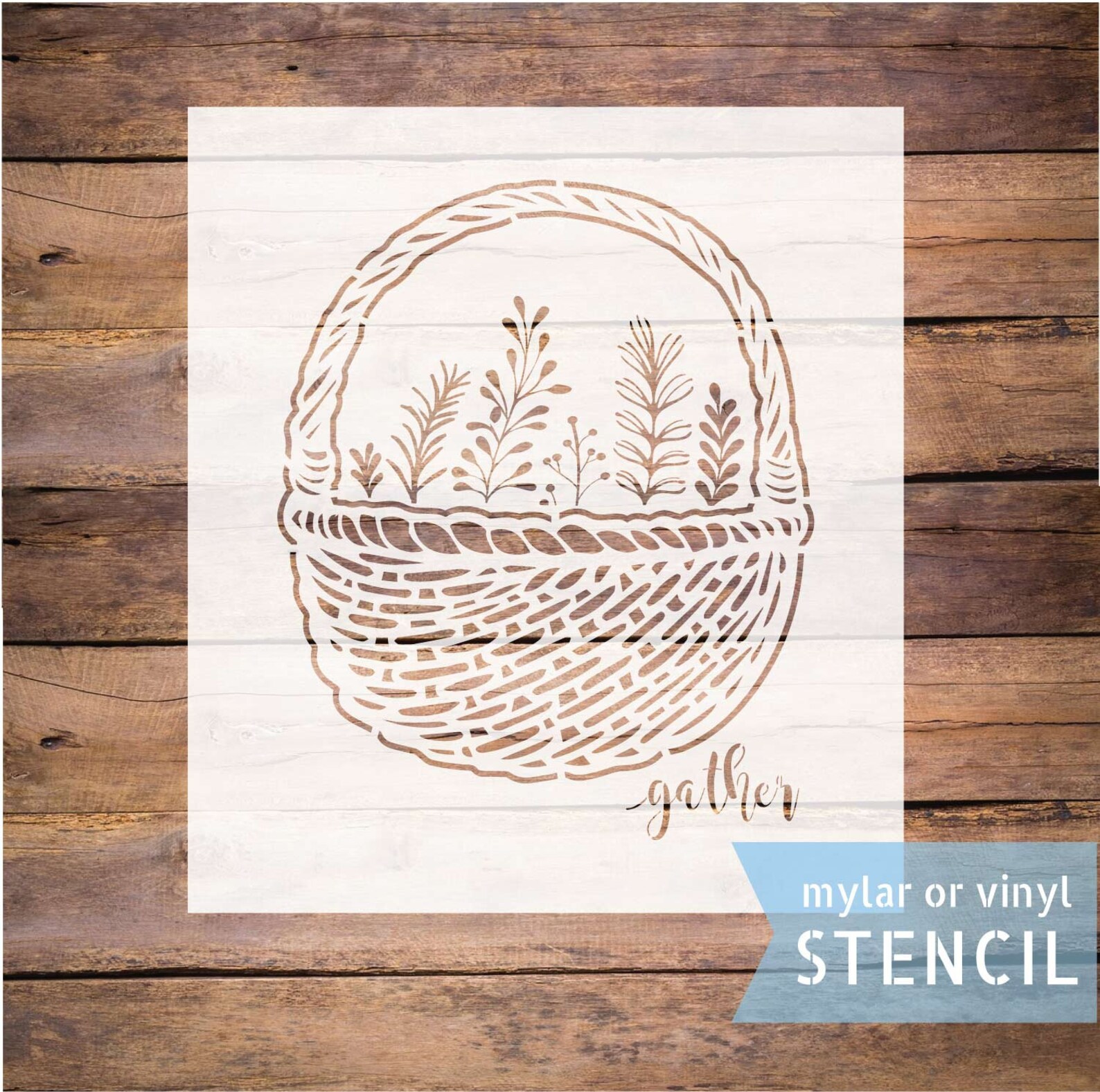 Basket stencil gather stencil reusable stencil mylar | Etsy