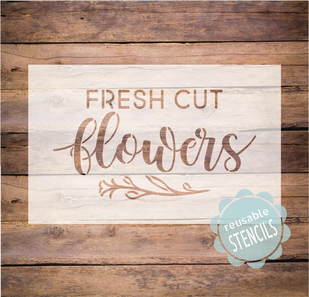 Fresh Cut Flowers Stencil, Reusable Mylar Stencil for Painting, Summer