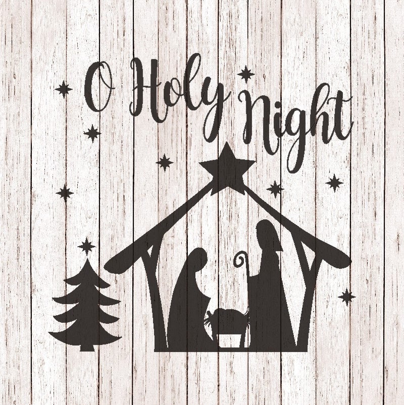 Christmas Nativity Stencil O Holy Night Stencil Mylar - Etsy