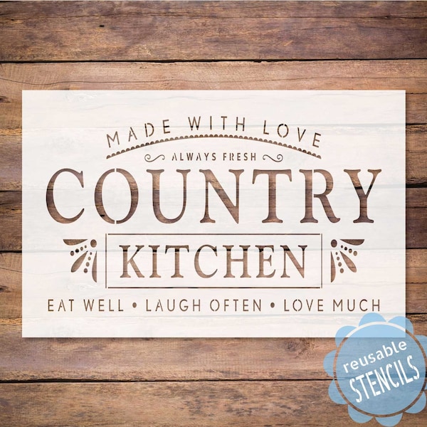 country kitchen stencil, reusable stencil, stencil for painting, noodle board stencil, kitchen stencil, farmhouse stencil