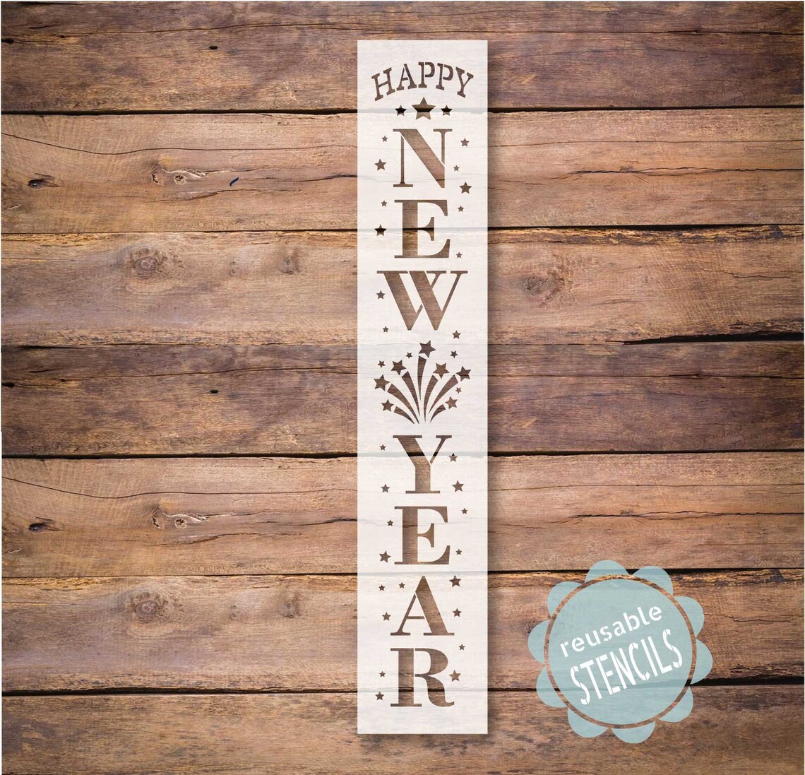 Happy New Year Stencil Reusable Stencil for Painting Porch - Etsy