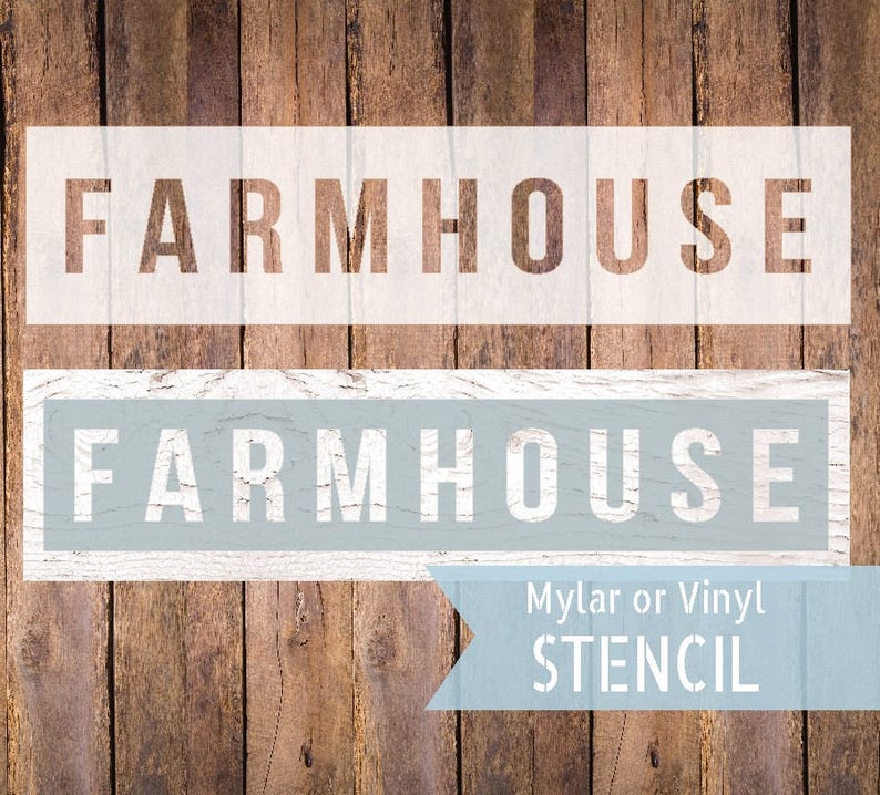 Farmhouse Stencil Farmhouse Vinyl Stencil Mylar Reusable Etsy
