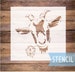 Farmhouse stencil, goat stencil, reusable stencil, stencil for painting, goat flower stencil, goat face stencil, farm animal 